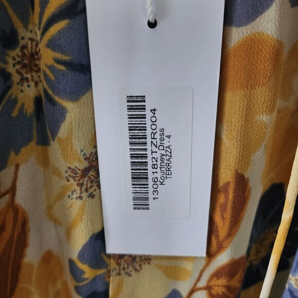 Reformation Kourtney Yellow Floral Midi Dress 4 - Picture 4 of 4